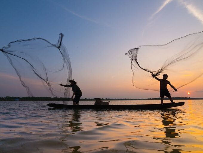 pescadores, emalhe, pescador