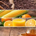 Café, milho, laranja e mel