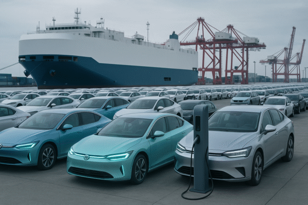 China registra maioria de veículos elétricos e híbridos nas exportações de abril
