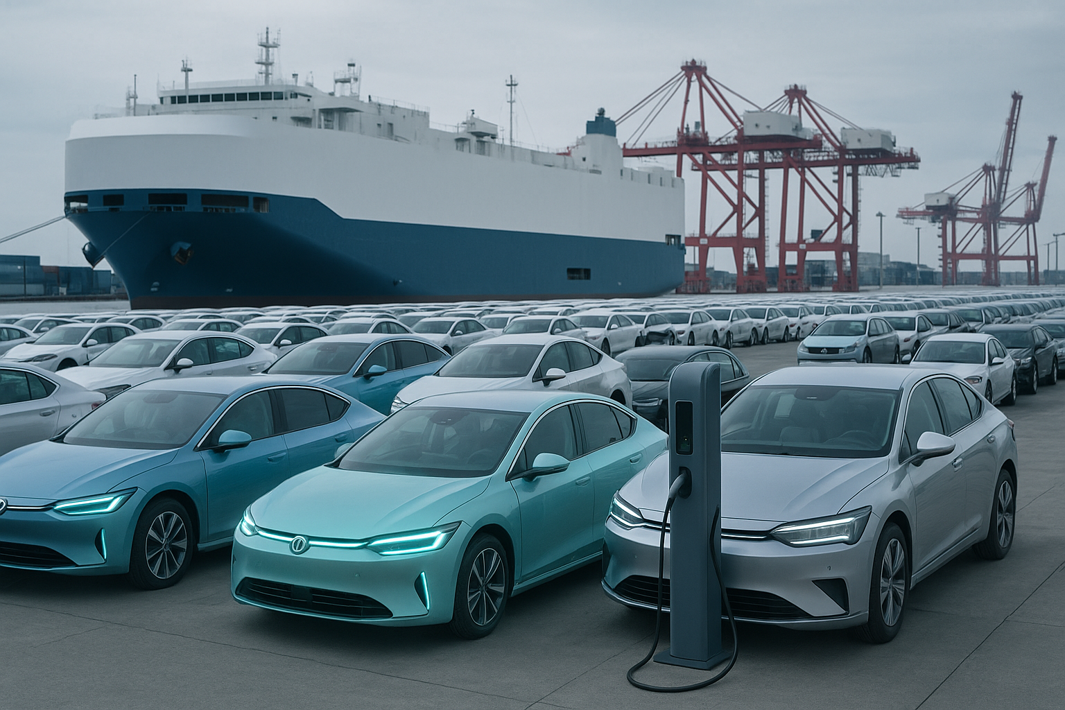 China registra maioria de veículos elétricos e híbridos nas exportações de abril