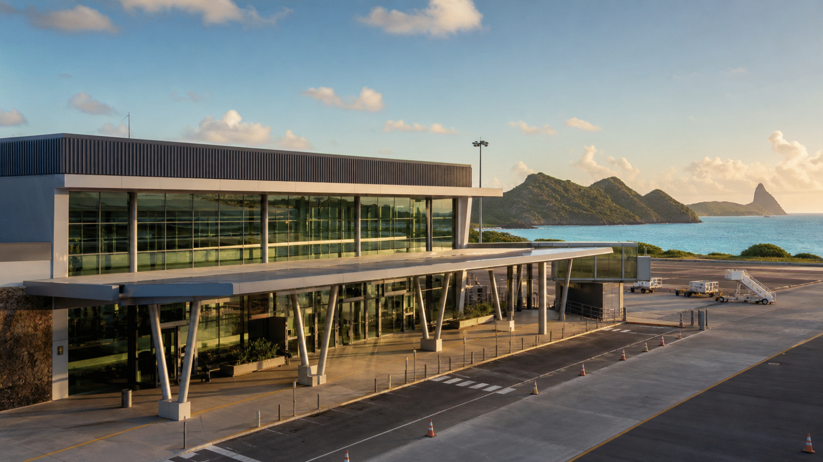 Ministro Tomé Franca participa da inauguração de nova etapa do terminal de Fernando de Noronha