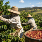 Trabalhadores rurais na colheita de café