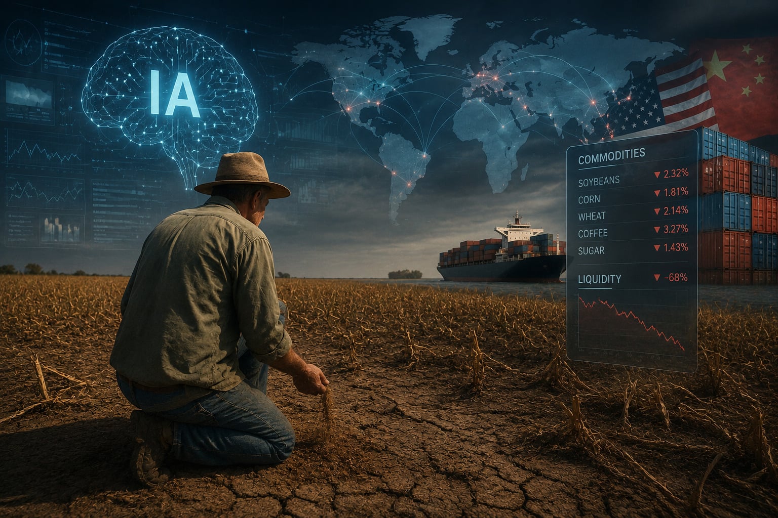 Imagem mostra os efeitos do avanço da inteligência artificial no campo