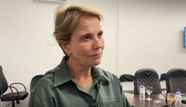 Senadora Teresa Cristina durante coletiva de imprensa da FPA no dia 16 de junho de 2026