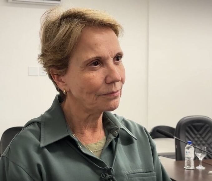 Senadora Teresa Cristina durante coletiva de imprensa da FPA no dia 16 de junho de 2026