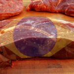 carne bovina estampada com bandeira do brasil